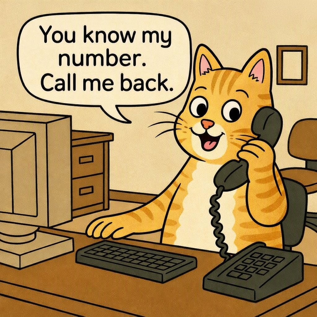 You know my number. Call me back.